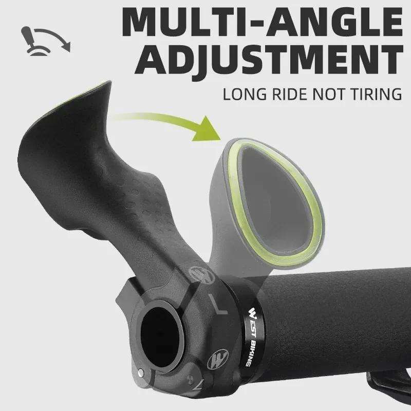 WEST BIKING 1 Pair Bicycle Bar Ends Lightweight Ergonomic Bike Extension Handlebar MTB Bicycle Handlebar Grips Bike Accessories