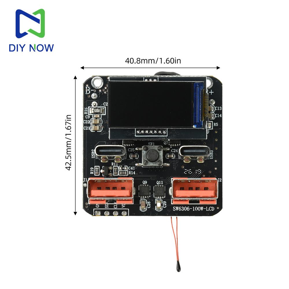 4S PD 100W Bidirectional Lithium Battery Fast Charger Module HD Color Screen Power Bank Mainboard Charge-Discharge
