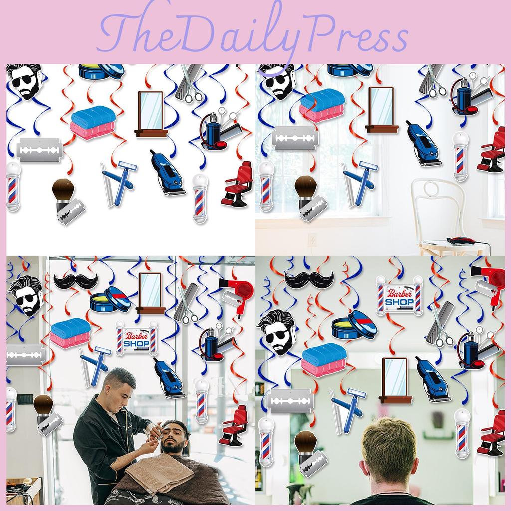 Decor Party Birthday Spiral Hanging Decorations For Barber Celebrations Shop