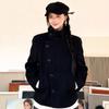 Stehkragen Dicker Mantel Einfarbiger Übermantel Mode Lässige Jacken Street Style