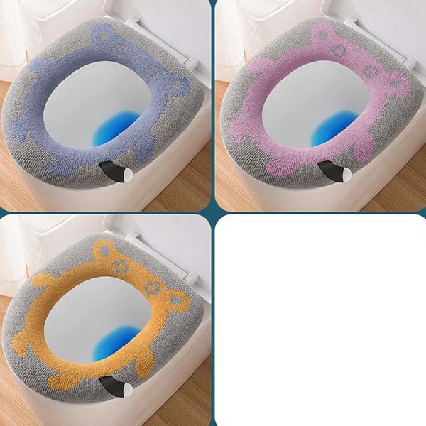 

WTEMPO Thickened Warm Toilet Seat Cushions Printed All-season Universal Toilet Seat Covers Large Household Toilet Seat Cover Pads 3pcs розовый