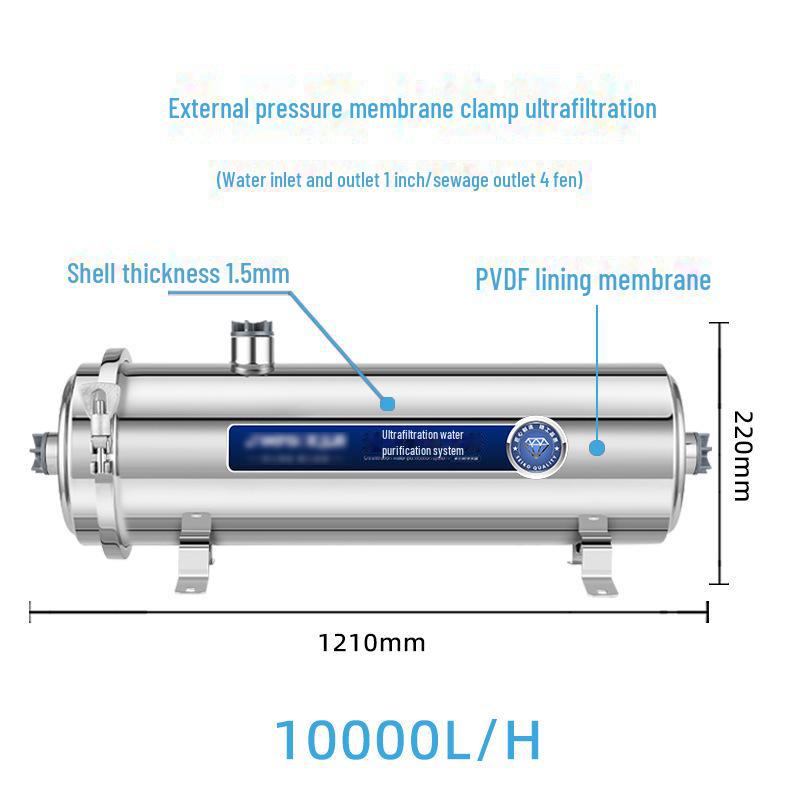 Stainless Steel Whole House Ultrafiltration Water Purifier for Tap, Well, and Outdoor Use