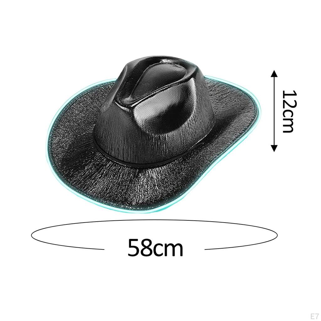 LED Cowboy Hat, Light up Headgear Rave Cap Cowgirl Hat Western for Party Role
