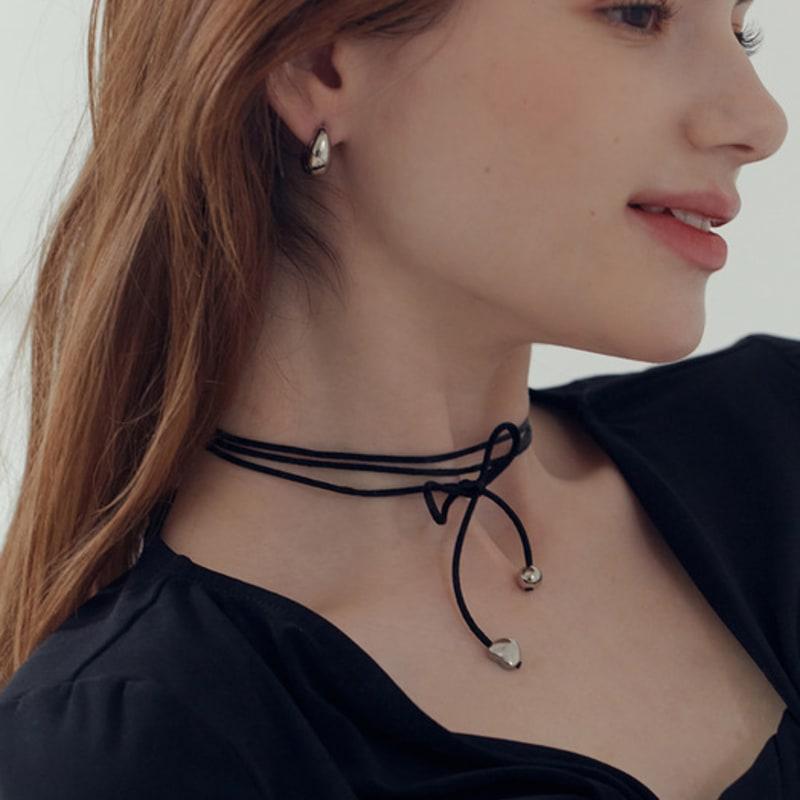 Shertz Ribbon Choker String Necklace L (Surgical)