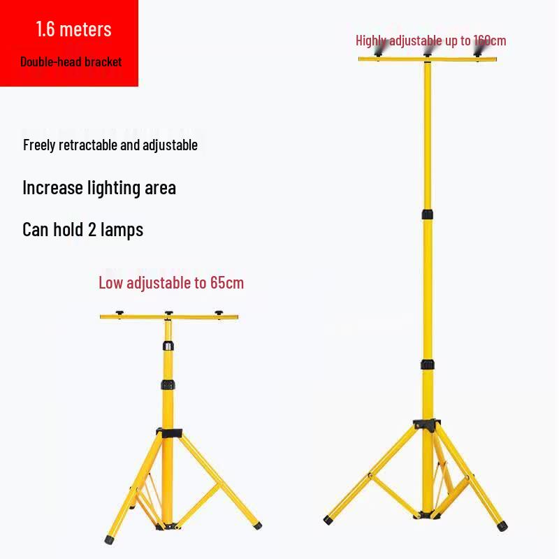 Heavy-Duty 1.6m Adjustable Dual Light Tripod Stand