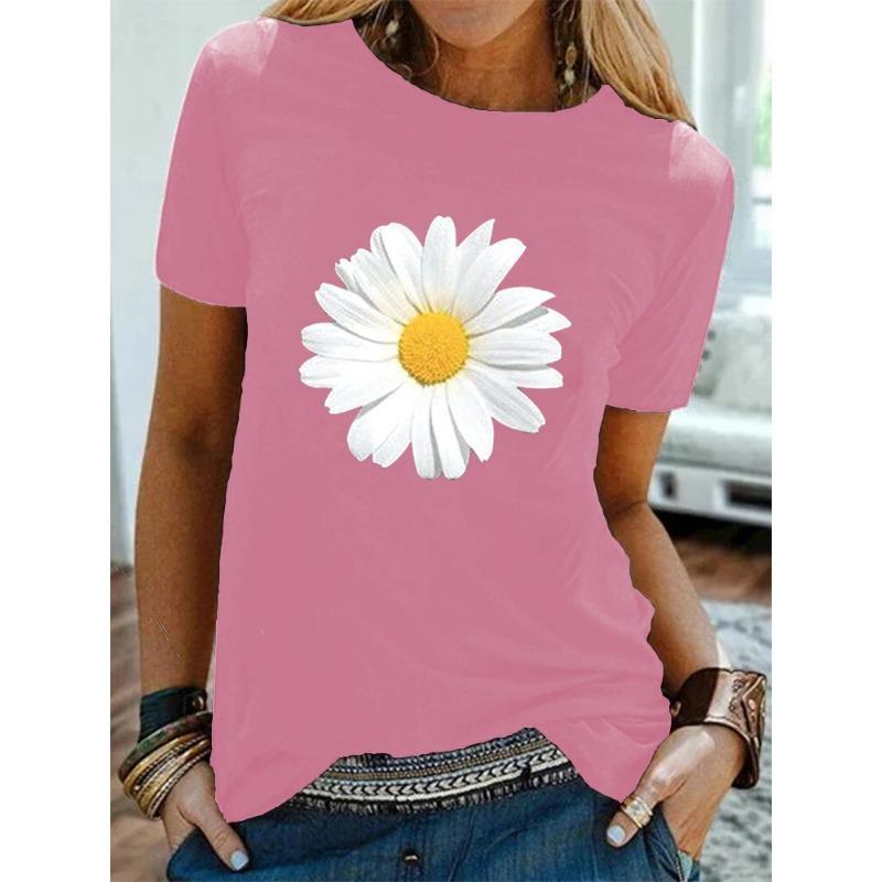 Bequemes, lässig-elegantes Damen-T-Shirt mit Rundhalsausschnitt und kurzen Ärmeln