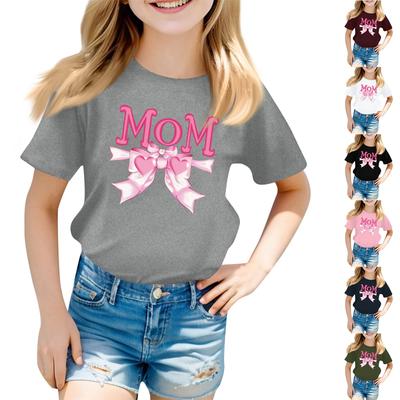 Children's Fashion Daily Printed Round Neck Short Sleeved Casual T-shirt Top