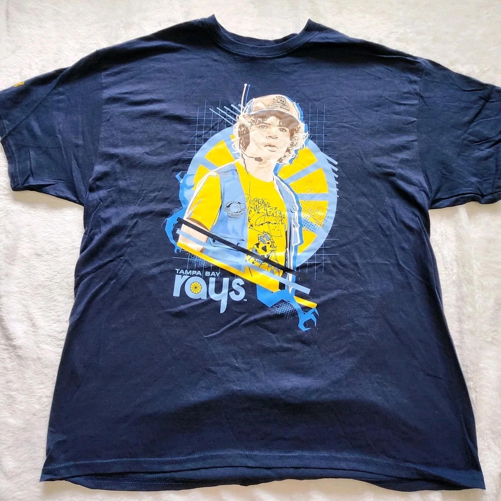 Футболка Stranger Things 2019 Tampa Bay Rays Темно-синяя Размер XL НОВАЯ L