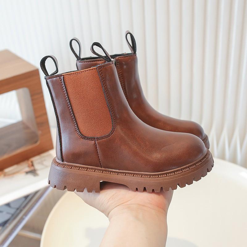 Kids British Style Martin Boots 2026 Girls Boys Neutral Leather Look Short Ages 4-12
