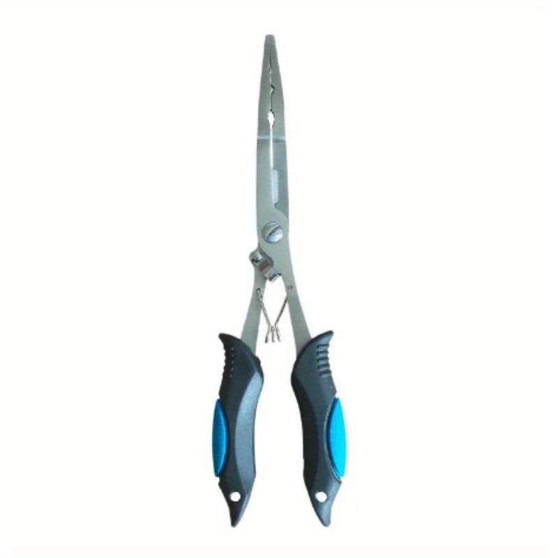 11.8in Multifunctional Luya Pliers Stainless Steel Fishing Pliers Fishing Accessories Fish Mouth Pliers Hook with Rubber Handle