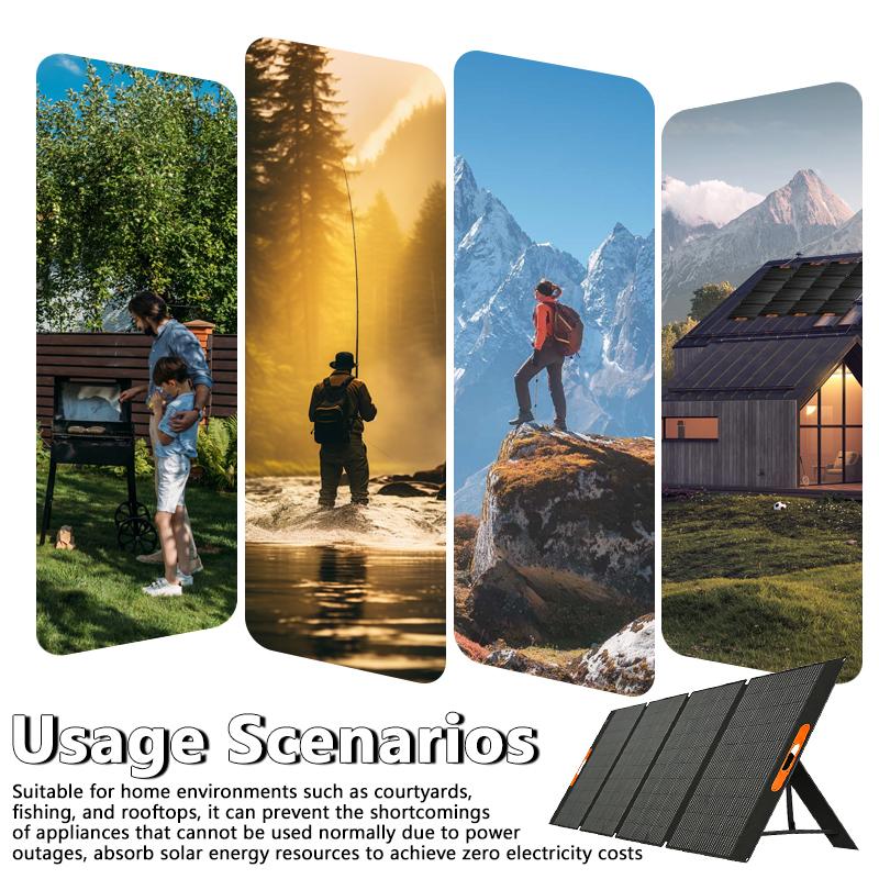 Foldable 200W Flexible Solar Panel Solar Charger Monocrystalline Solar Cell Waterproof for 600W Power Station Camping Solar RV