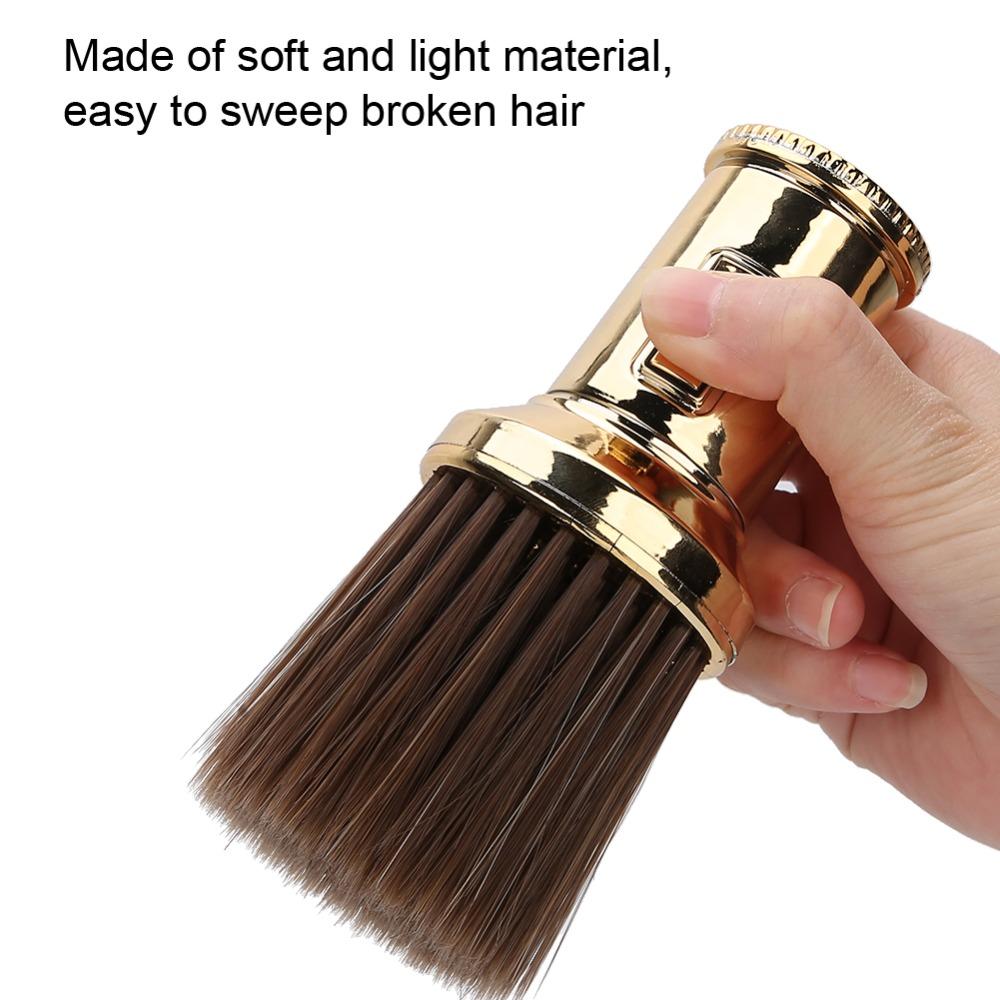 Gold Color Neck Duster Brush Light Hair Brush Barber Shop Brush Beard Shaving Brush Men Grooming