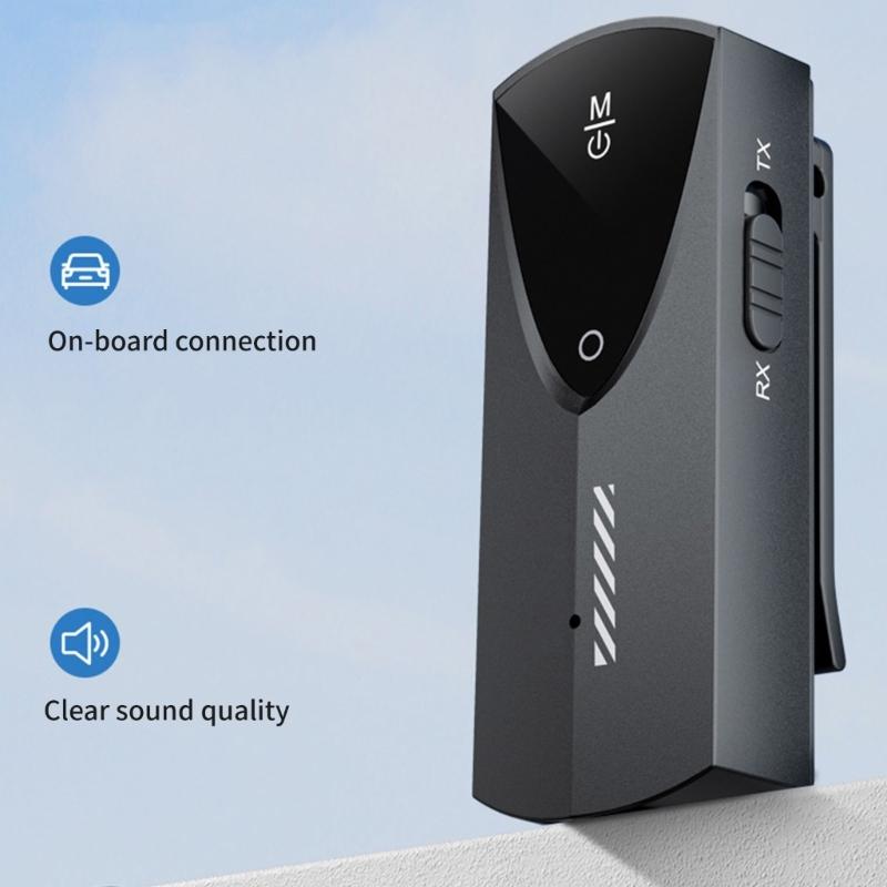 Bluetooth-compatible Wireless Adapter 3.5mm Portable Sound Adapter Low Latency Wireless Transmitter for Music Streaming