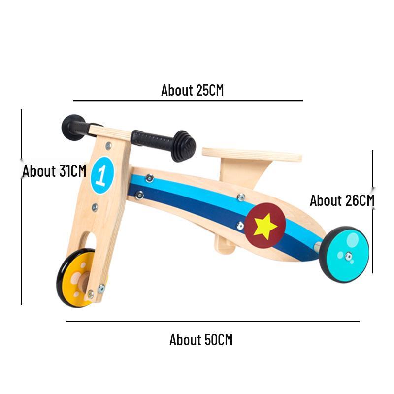 Wooden Baby Walker & Tricycle: Anti-rollover, Assisted Balance Ride-on Toy