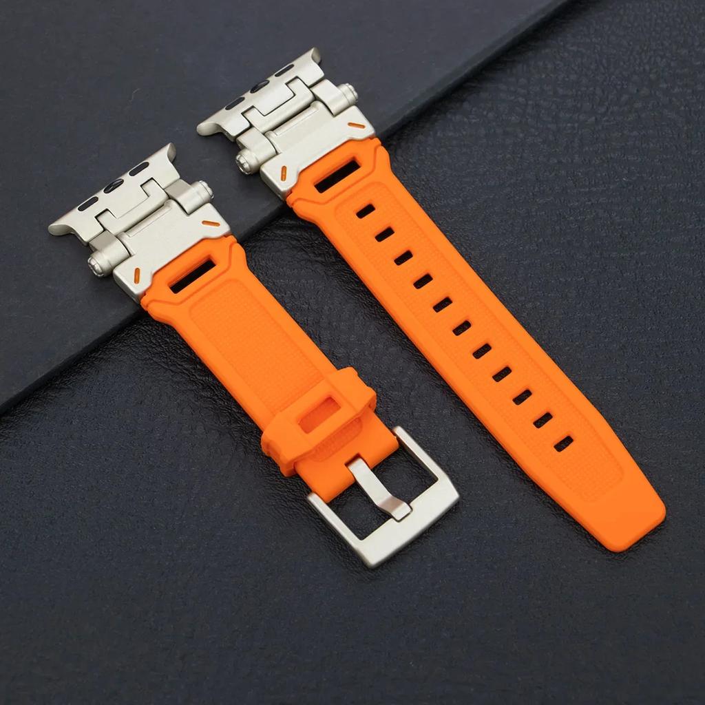 Silicone Sport Band for Apple Watch Ultra 49mm 45mm 42 44mm Rubber Strap for iWatch Series 9 8 7 Se 6 5 4 Ultra 2 49 Correa