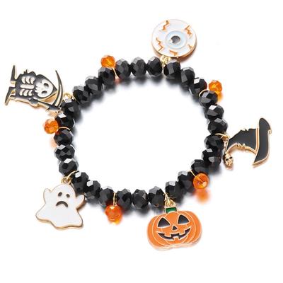 Bracelet Charmant Effrayant Avec Accent en Cristal Alliage de Zinc Design Bracelet de Poignet Bijoux Pour Fêtes d'Halloween Et Cadeaux