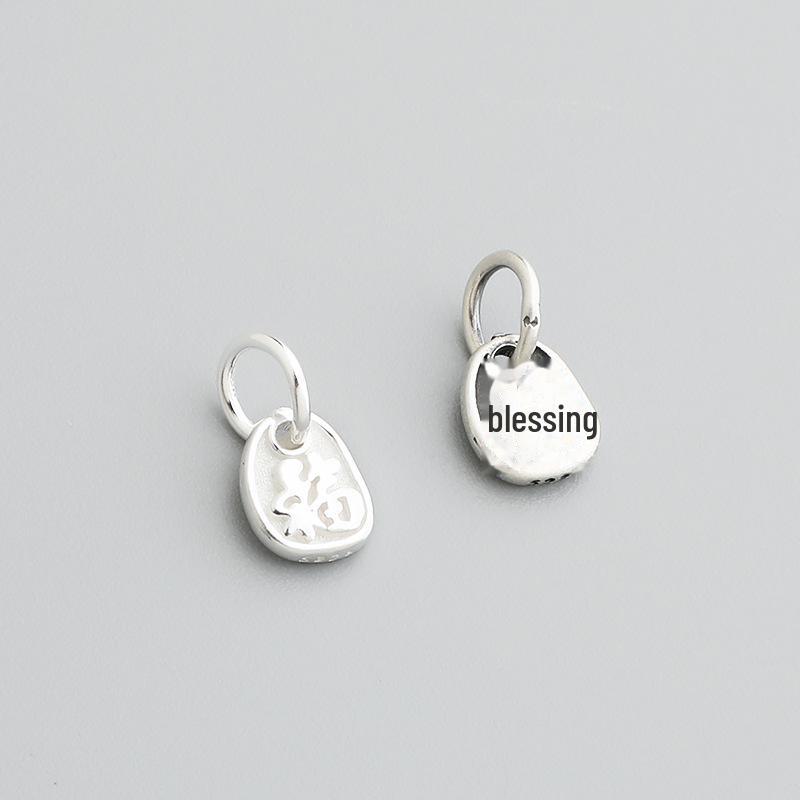 S925 Sterling Silver Vintage Thai Blessing Pendant for DIY Beaded Bracelets & Necklaces.