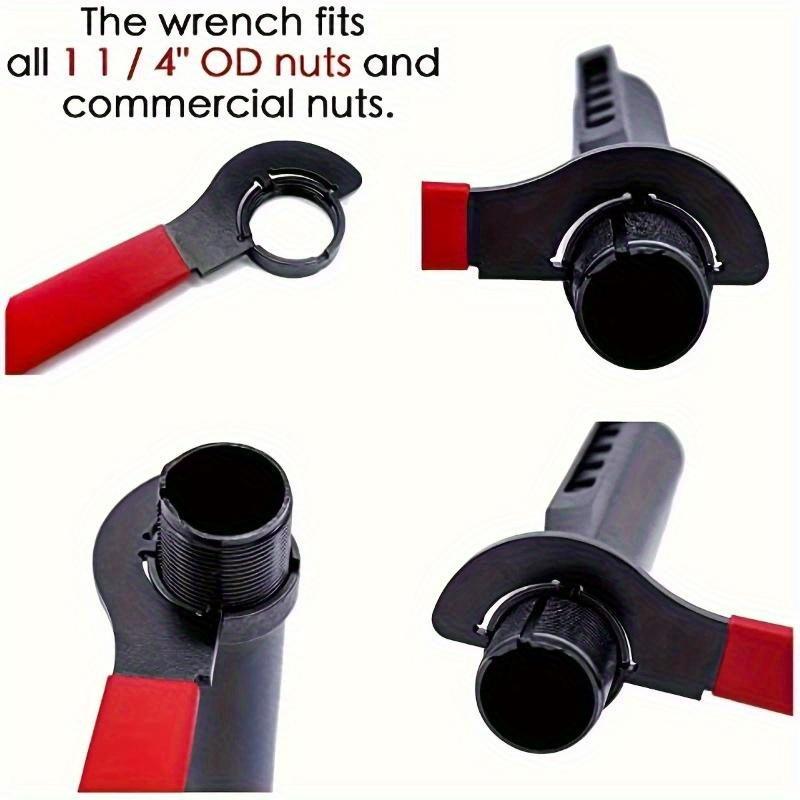 1Pc Anti Slip Handle Spanner Wrench Tool, Outer Diameter 1 1/4 Inches For Floor Pipes Fitting, Cars Walnut