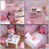 CUTEROOM DIY Wooden Dollhouse Kit Handmade Miniature House Assembly Kit for Interior Decor "SUNSHINE PRINCESS" Adults, (H015)