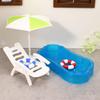 Miniature Beach Scene with Deck Chair Swim Rings for 1/12 Scale Dollhouse Furniture for Kids Imagination Creative Play