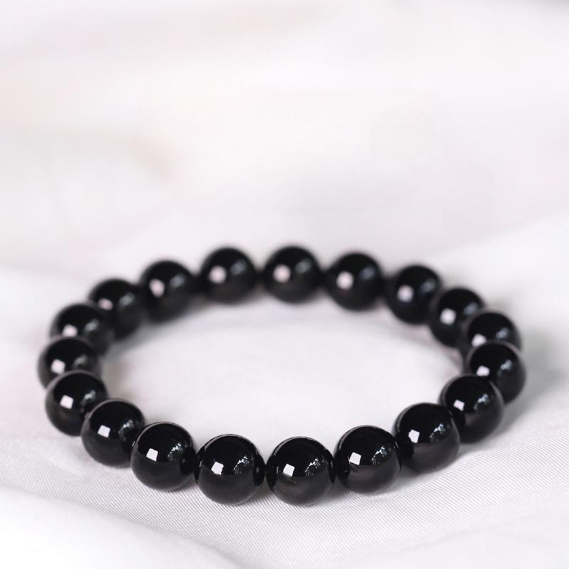 Pulsera de Turmalina Negra Imperial - Joyería de Protección Energética de Cristal de Grado Supremo, Pulsera de Aura Espiritual para Hombre y Mujer