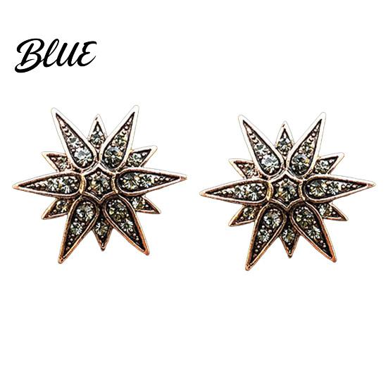 Alloy Lapel Pin 1/2Pcs Double-Layered Eight-Pointed Star with Rhinestones Thickened