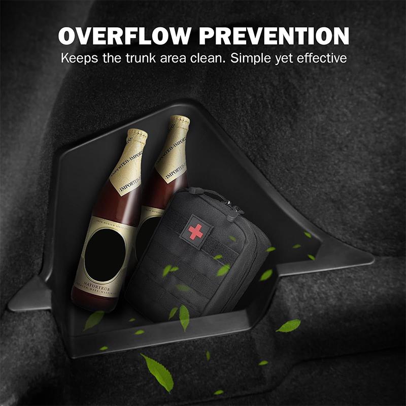 4Pcs For  Model Y Juniper Trunk Organizer Side Storage Box Boot Organizer Flocked Tpe Mat Anti-Dirty Car Travel Accessories