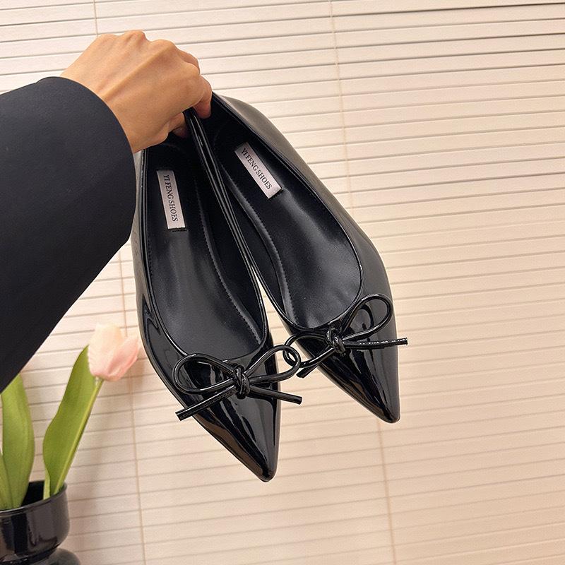 

Кожаные туфли Мэри Джейн в стиле ретро с острым носком и бантом, женские, с высокой подошвой, универсальные, в сказочном стиле, на плоской подошве 34