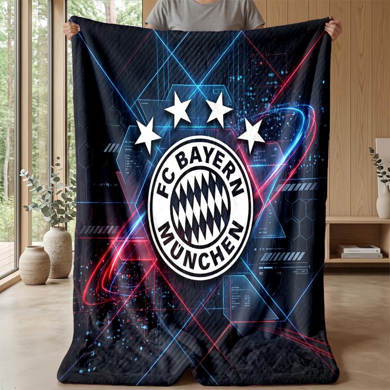 Bayern Munich Theme Blanket Soft Flannel Blanket Plush Throw Blanket Cozy Sofa Bed Blanket for Home Decor
