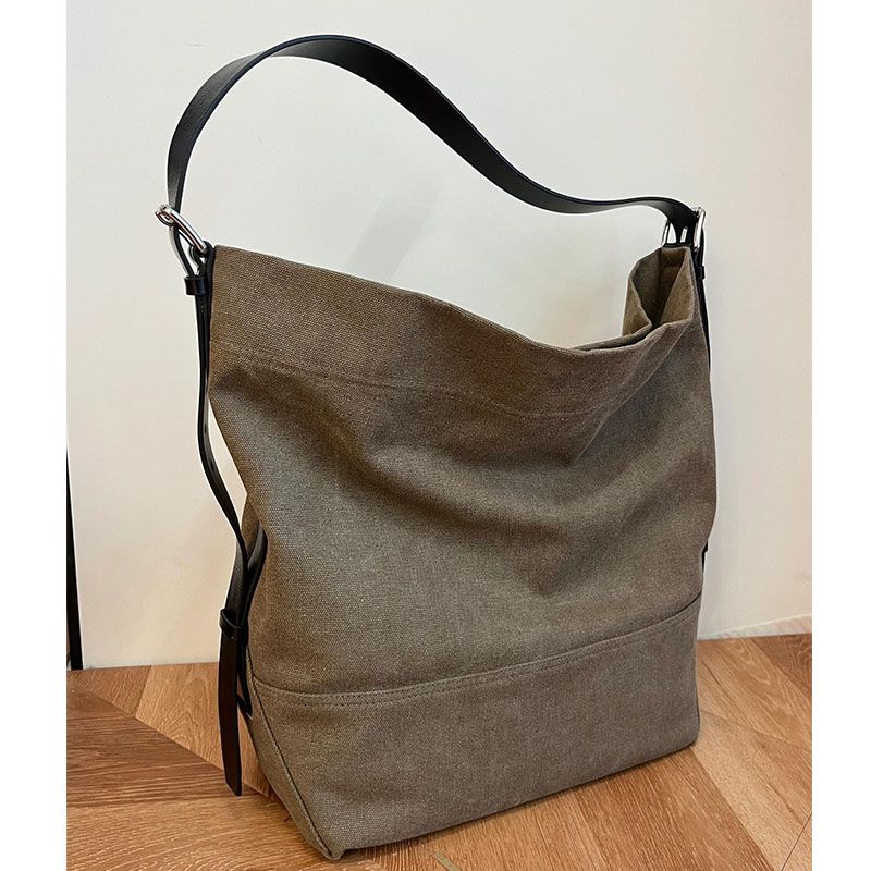 

2025 Новое поступление Дженни в том же стиле Ленивая свободная холщовая сумка-тоут через плечо Женская большой вместимости Рабочая одежда Сумка-ведро