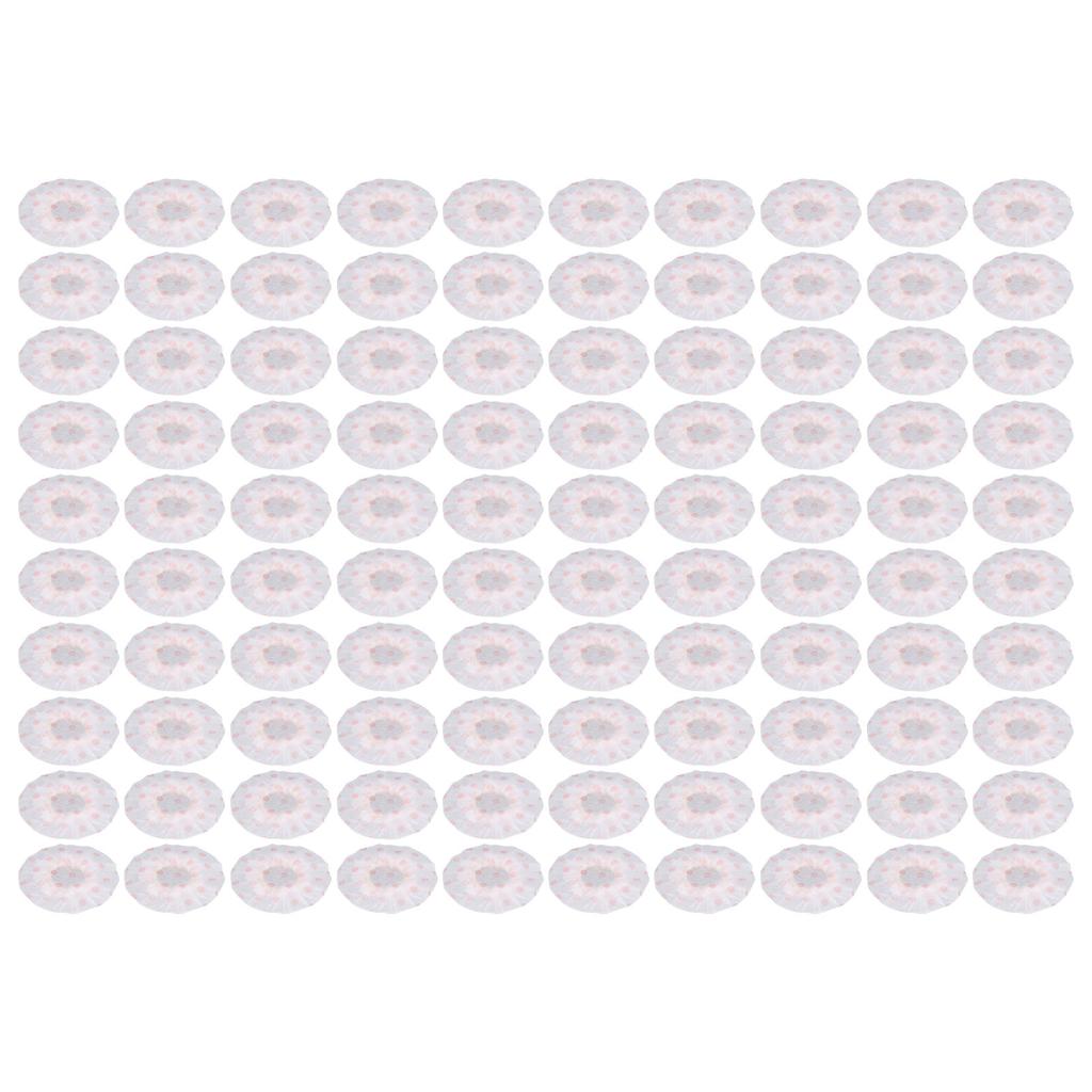 100Pcs Microphone Cover Dust Sweat Resistant Disposable Excellent Elasticity Reduce Noise Microphone CapsWhite Red Dot