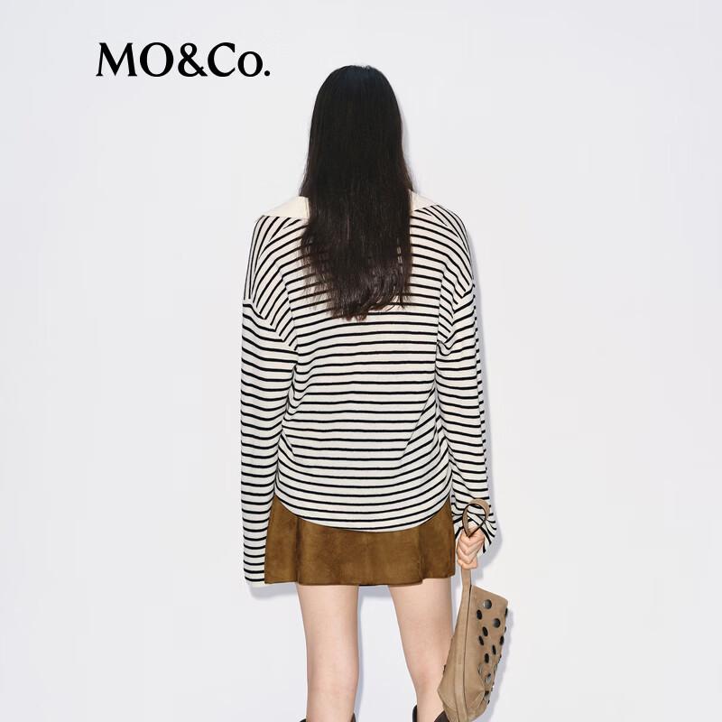 MO&Co. Striped Loose Fit Wool Sweater