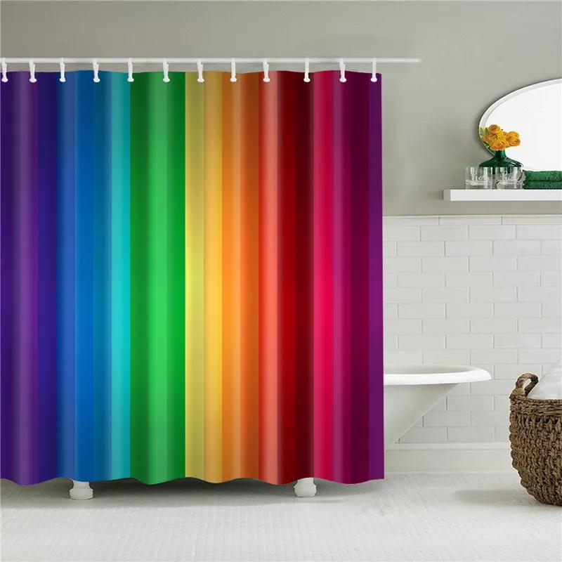 Waterproof Shower Curtains for Bathroom Home Decor Polyester Fabric Shower Curtains Geometric Pattern Multi-size Shower Curtains