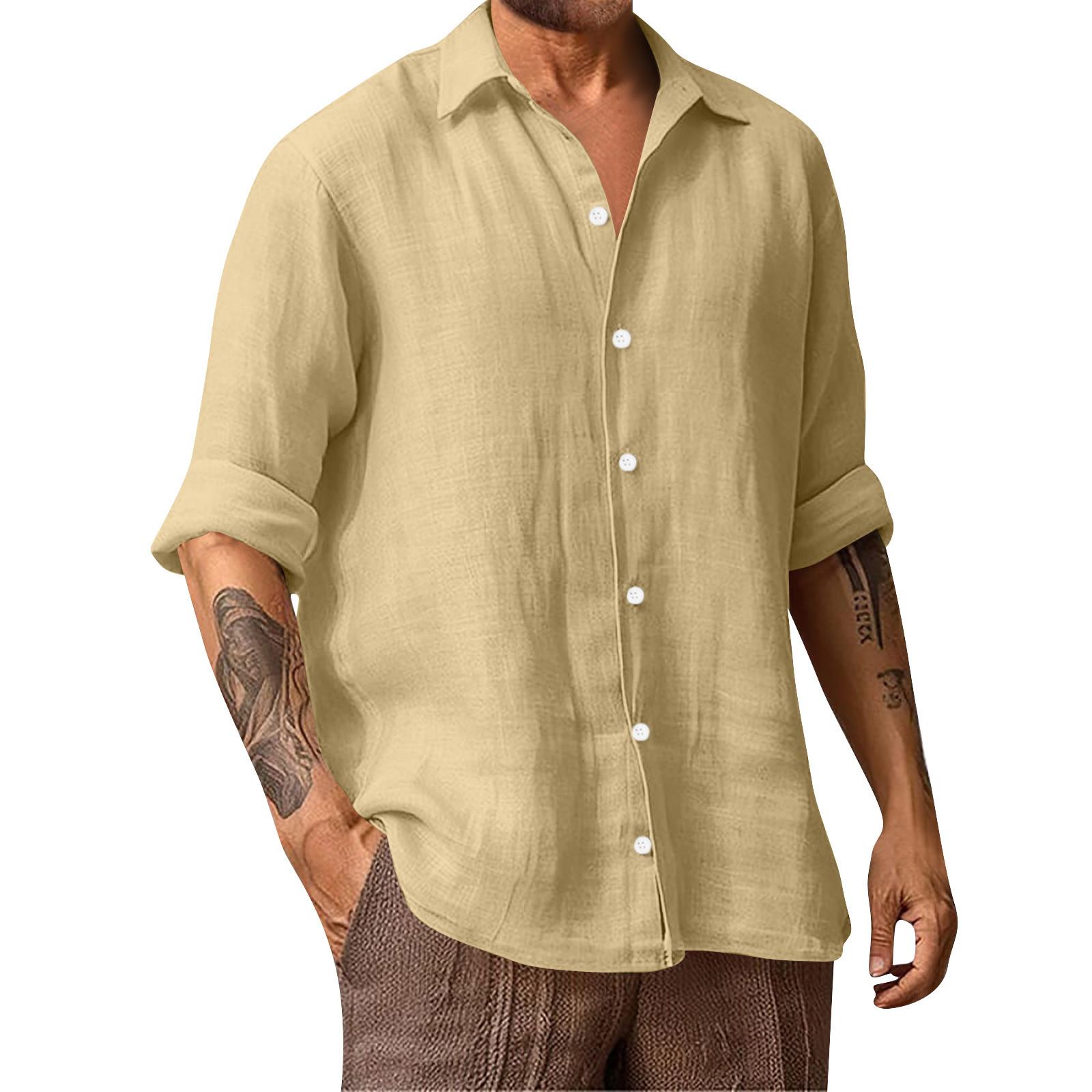 Мужская летняя новая свободная рубашка с длинным рукавом с принтом — фото 3