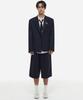 DNSR Belted Stripe Bermuda Slacks Navy