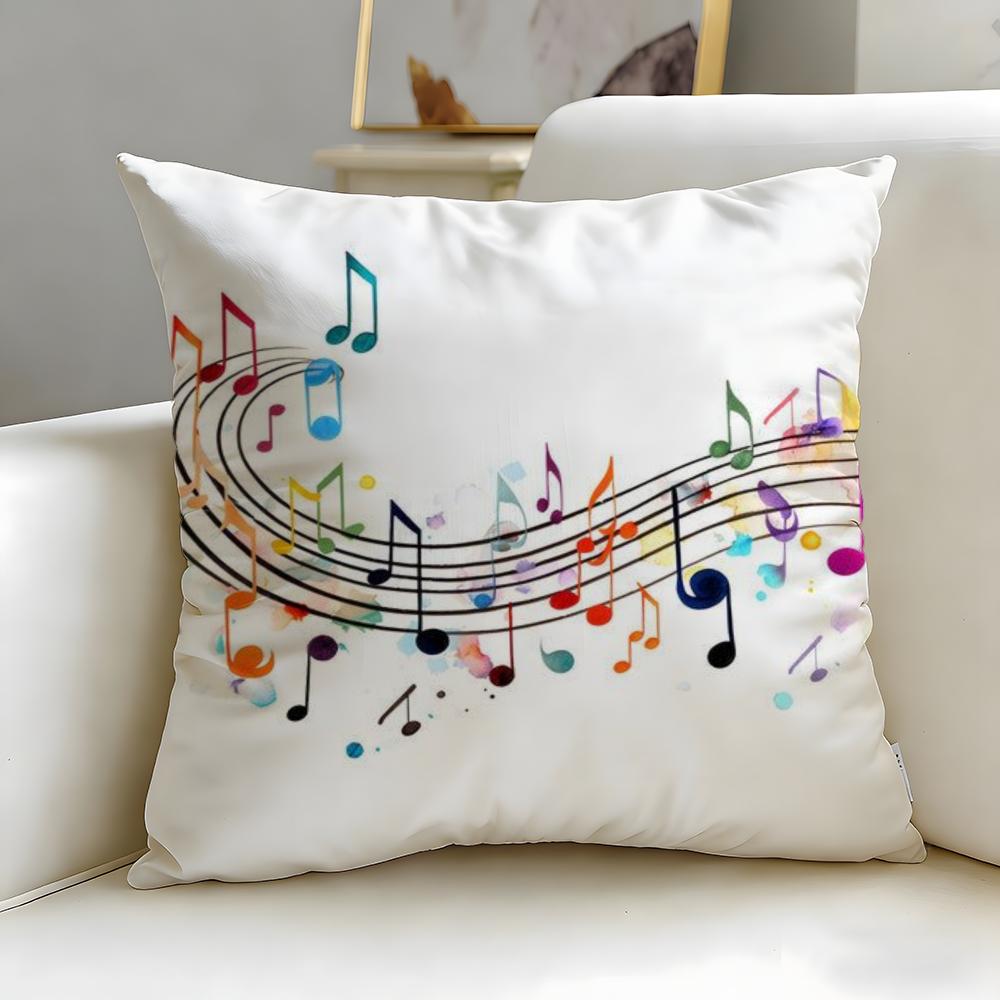 classic music theme Sheet Music Cushion Cover Soft  EasyWash Pillow Case  Versatile for Couch Bed Travel and Office