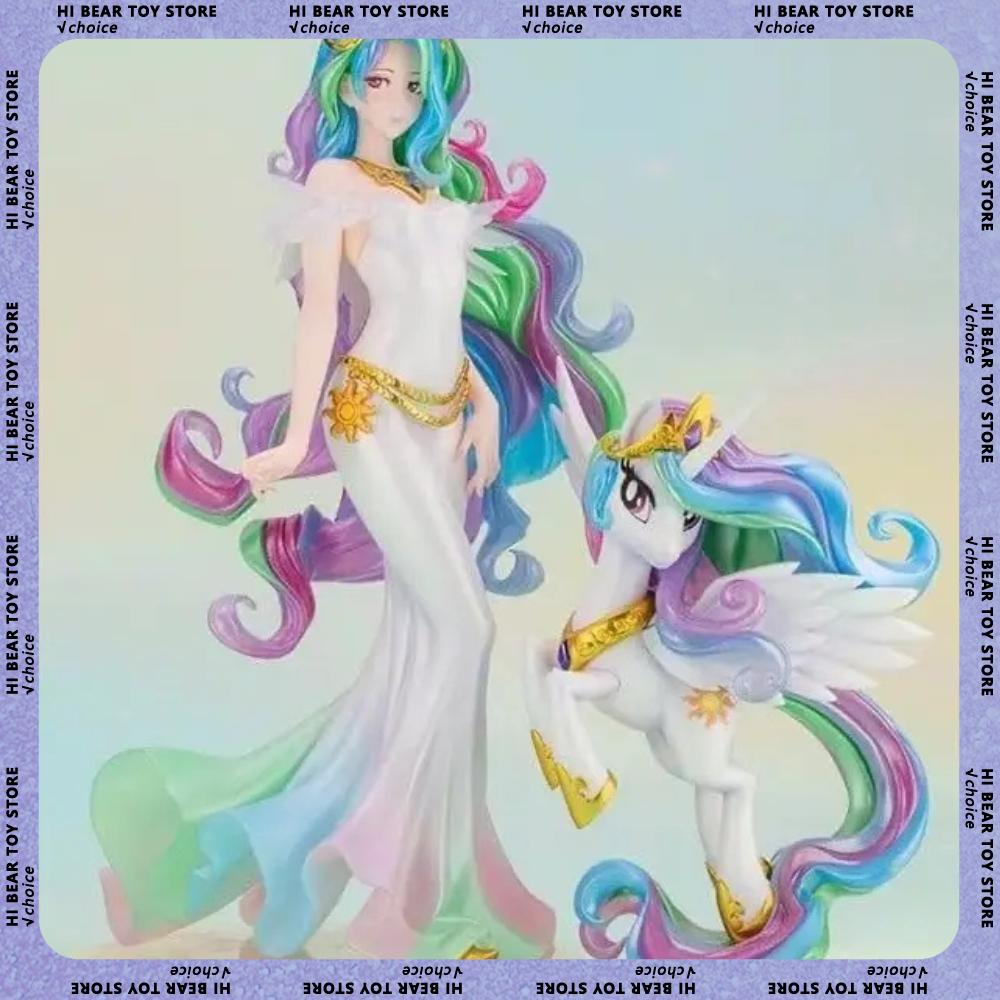 My Little Pony Anime Figure Applejack Figures Bishoujo Model Kawaii Dash Bishoujo Rainbow Sunset Shimmer Statue Decoration Gifts