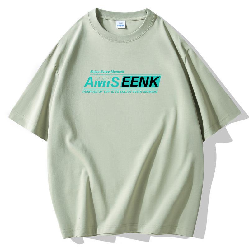 Men's Fashion Large Size Loose Short Sleeves T-Shirt 100% Cotton