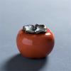 gannbarou Tea Canister, Moisture and Oxidation Preventive Tea Container, Tea Ceremony Utensils, Realistic Persimmon Design, Ceramic Decor, Ornament, H