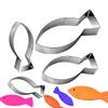 4 PCS Fish Cookie Cutter Stainless Steel Fish Shaped Cookie Cutter  Aquatic Animal Fish Molds Cake Pastry Fondant Decorate Tools