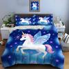 Fantasy Einhorn Fliegt Im Sternenhimmel Druck Bettwäsche Set 1 Bettbezug 2 Kissenbezüge Für Erwachsene Und Kinder Luxus Geschenk Full Size