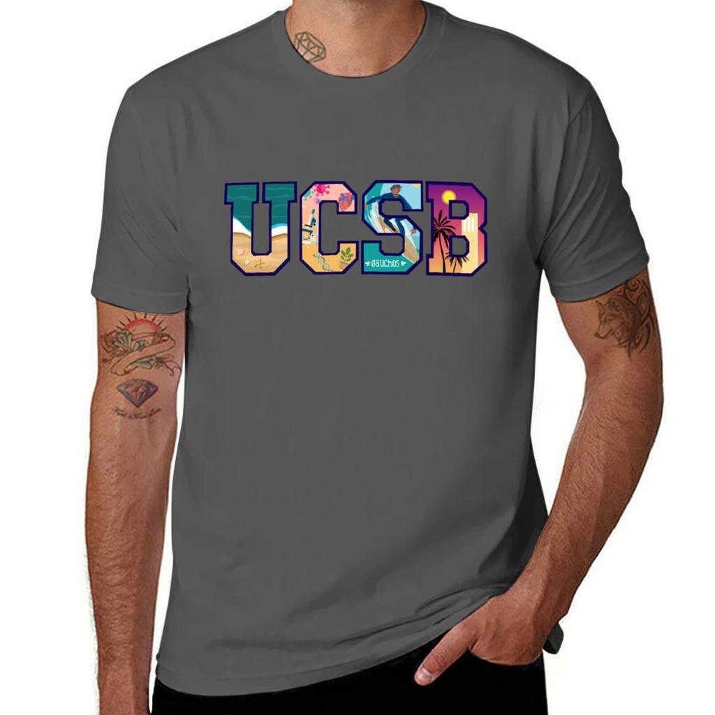 UCSB Sticker TShirt Soft Basic Cotton Short Sleeve Tee