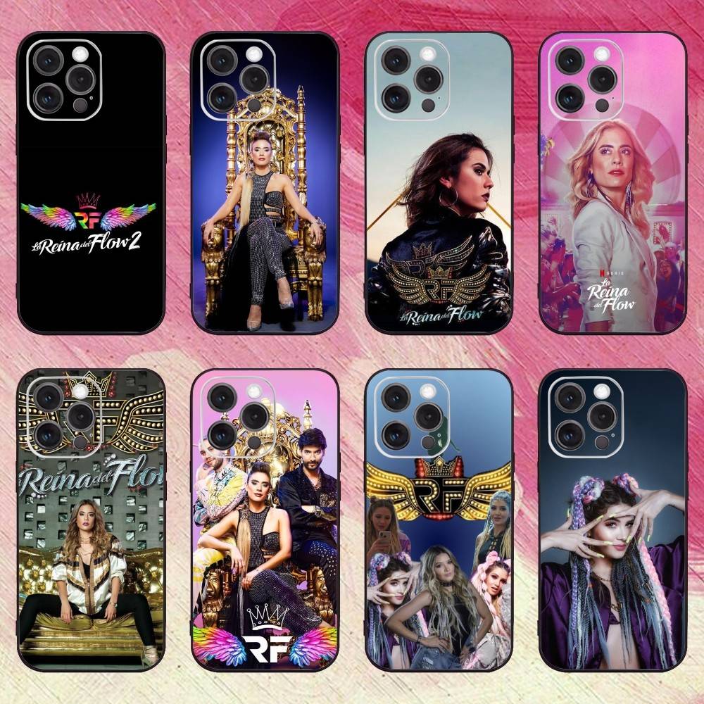 Q-Queen of Flow La Reina Del Flow-ES Phone Case For iPhone 17, 16,15,14,13,12,11 Plus,Pro Max, Others Soft Black Cover
