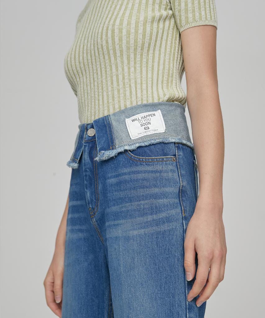 EN OR Foldover High-Rise Denim - Blue