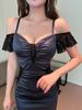 Slim Fit Spaghetti Strap Evening Gown for Nightclub or Technician Uniform