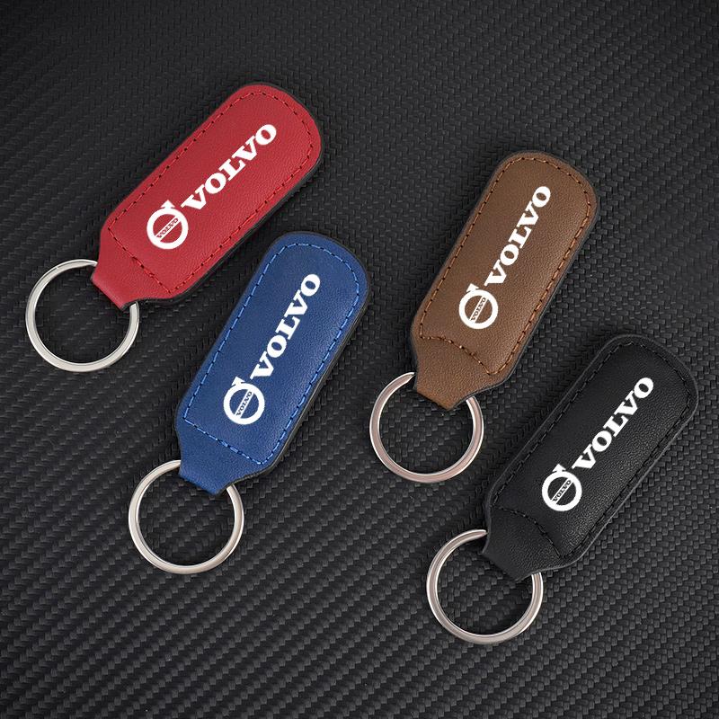 hpwfk5 High-Grade Leather Keychain Ultra-Clear Printing Metal Keychain Car Accessories For Volvo XC90 S60 V40 XC60 S80 S40 V70 V50 S90