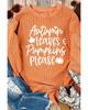 Azura Exchange Orange Autumn Leaves Pumpkins Please Ribbed Oversized Sweatshirt
