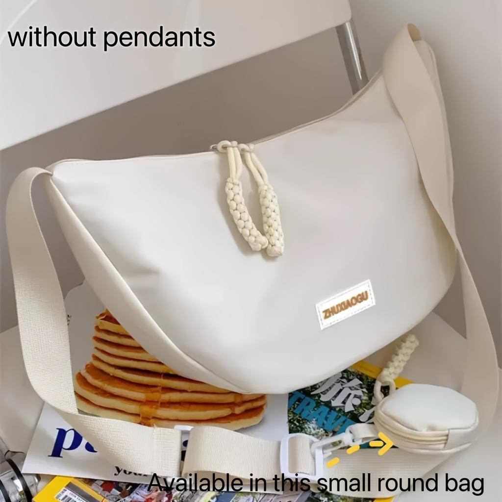 Small Casual Crossbody Bag Student Commuting Shoulder Bag with Headphone Coin Pocket