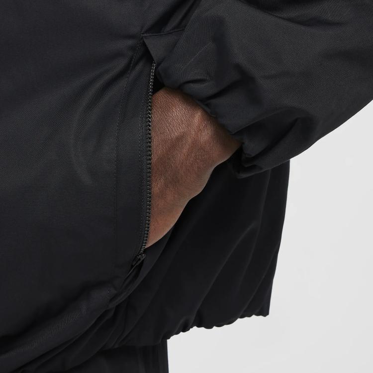 Nike Logo Print Loose Fit Zip Neck Long Sleeve Half Zip Hoodie Men hoodies Black HQ5355-010