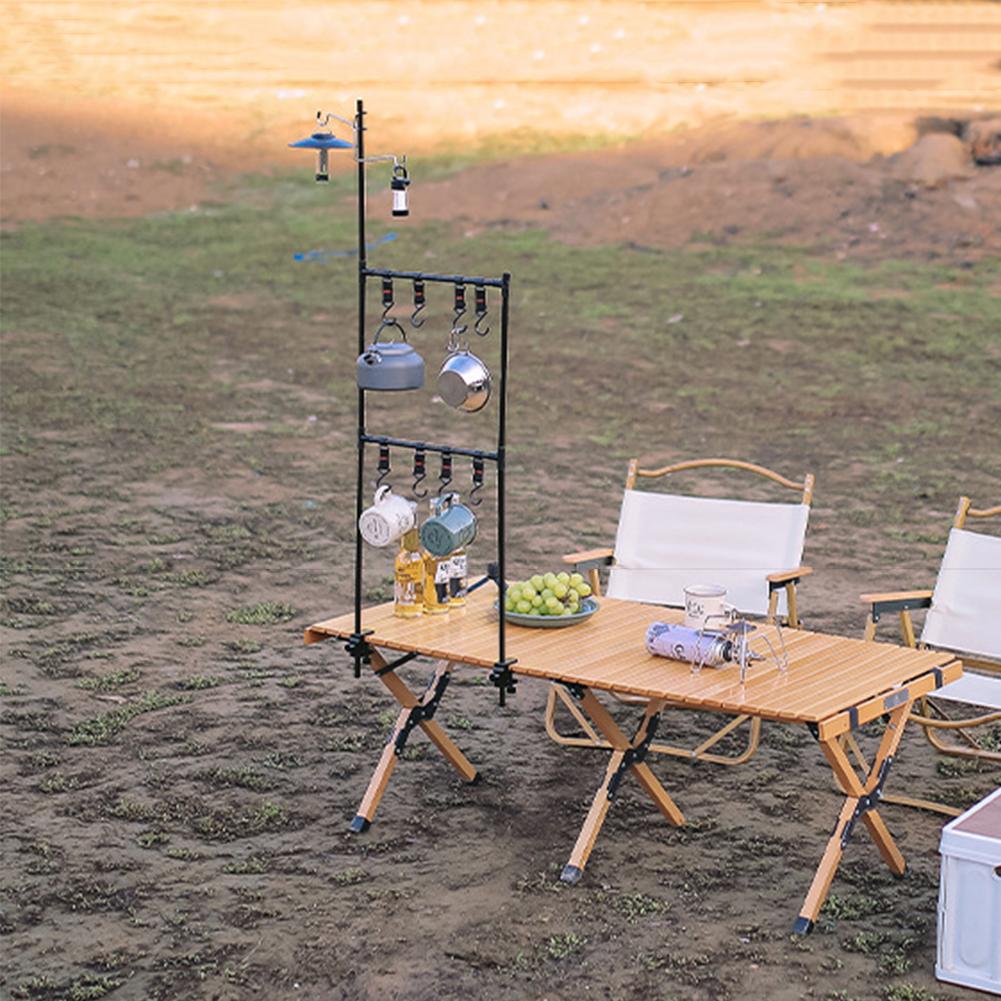 Camping Desktop Shelves Multi-functional Cookware Hanging Rack Adjustable Lightweight for Picnic Barbecue Travel Hiking Supplies